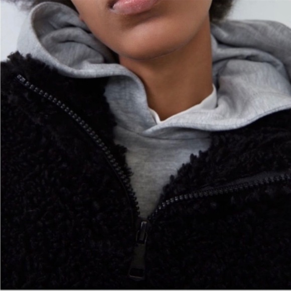 ZARA TRF Sherpa/Teddy Bomber Jacket Black Size L - Picture 4 of 16